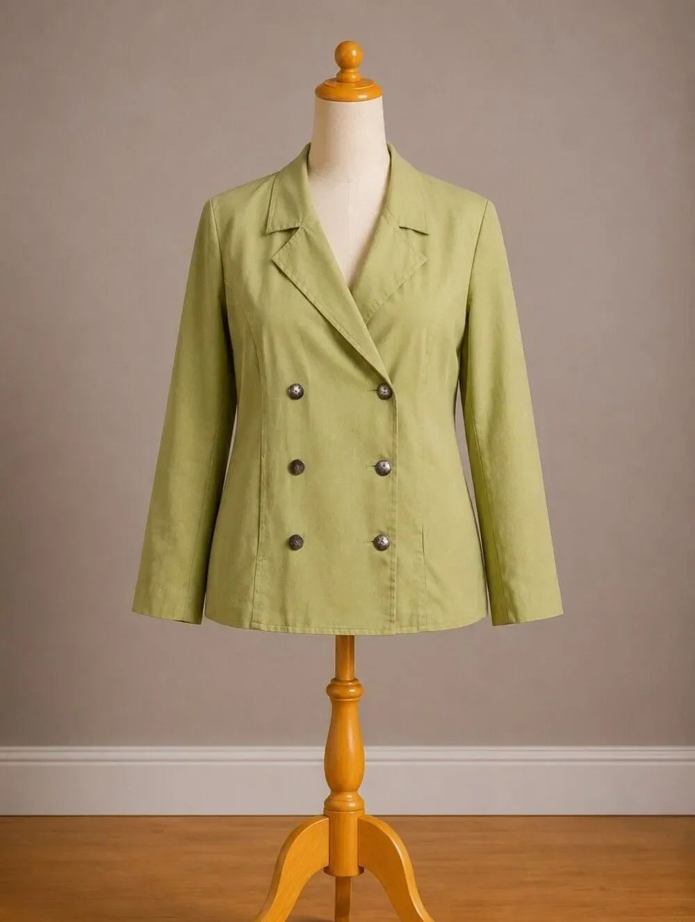 Erin London Vintage Green Double Breasted Jacket